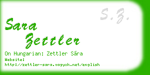 sara zettler business card
